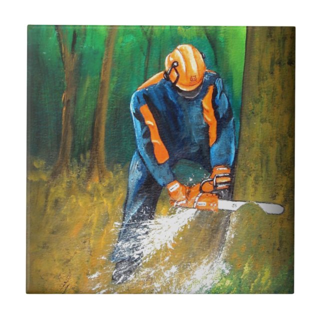Tree Surgeon Arborist Forester Tile (Front)