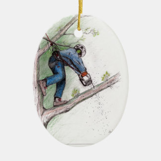 Tree Surgeon Arborist Lumberjack Ceramic Tree Decoration
