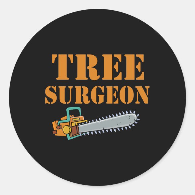 Tree Surgeon Arborist Lumberjack Tree Climber Tree Classic Round Sticker (Front)