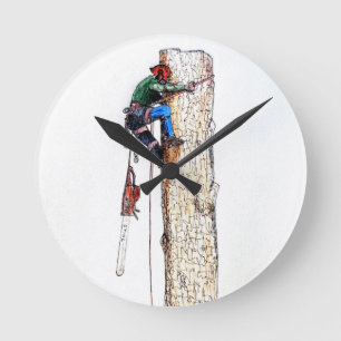 Tree Surgeon Arborist Round Clock
