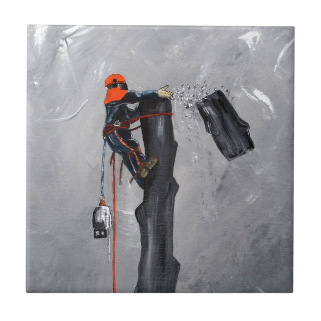 Tree Surgeon Arborist Tile (Front)