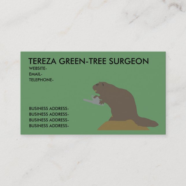 Tree surgeon business card (Front)
