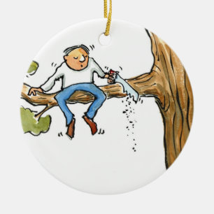 Tree surgeon ceramic tree decoration