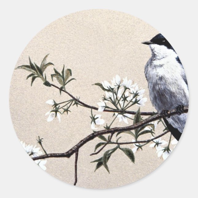 Tree swallow classic round sticker (Front)