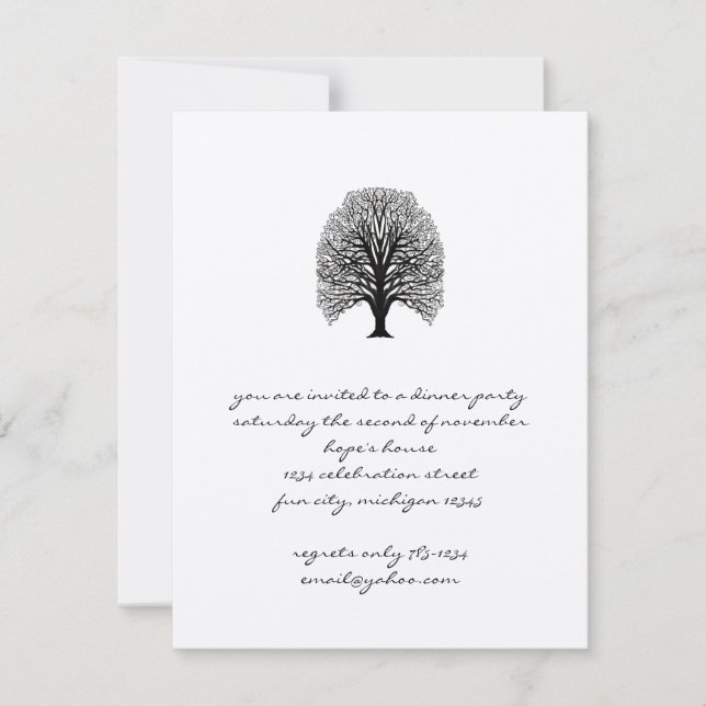 Tree Swirl Dinner Invitaions Invitation (Front)