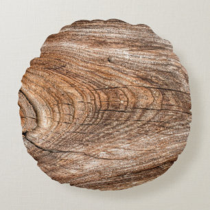 Tree texture rough solid wood round cushion