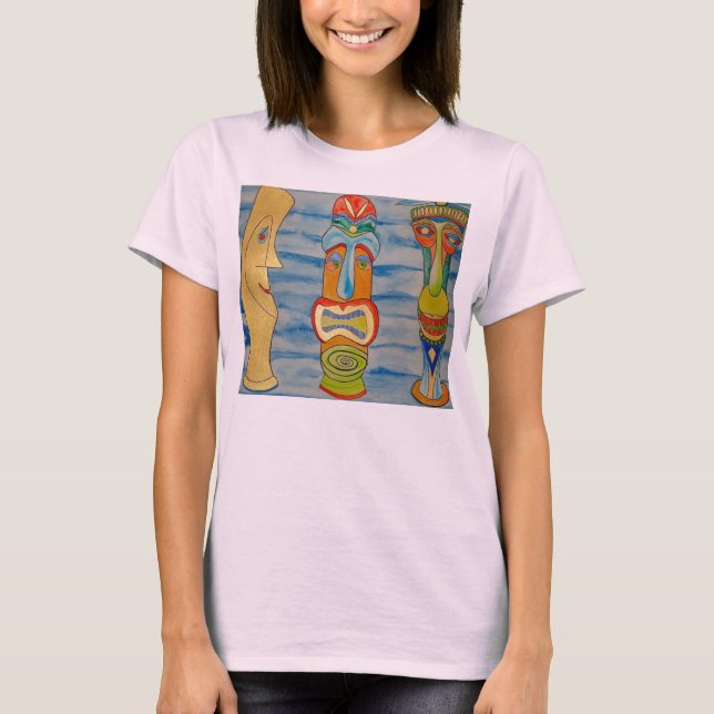 "Tree Tikis Cuz"  Womens T-shirt (Front)