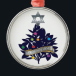 Tree Top Star of David Metal Tree Decoration<br><div class="desc">A silver Star of David tree topper with a "Happy Holidays" greeting celebrates the Hanukkah holiday season. Art of Margaret Loftin Whiting.</div>