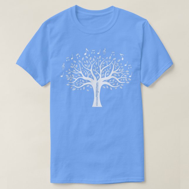 Tree Transverse Flute Music  T-Shirt (Design Front)