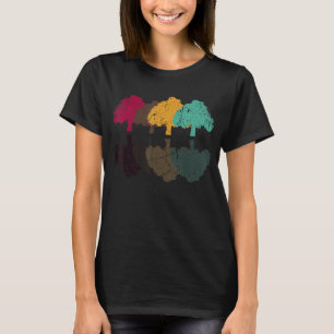 Tree Trees Retro Style For Hiking Mountains Forest T-Shirt