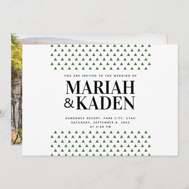 Tree Triangle Mountain Wedding | Invitation (Front/Back)