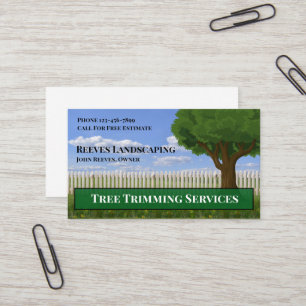 Tree Trimming Landscaping Service Business Card