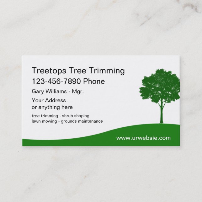 Tree Trimming Lawn Landscaping Business Card (Front)