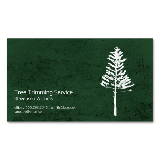 Tree Trimming | Nature Outdoors | Landscaping Magnetic Business Card (Front)