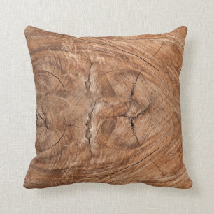 Tree Truck Cross-Section Throw Pillow