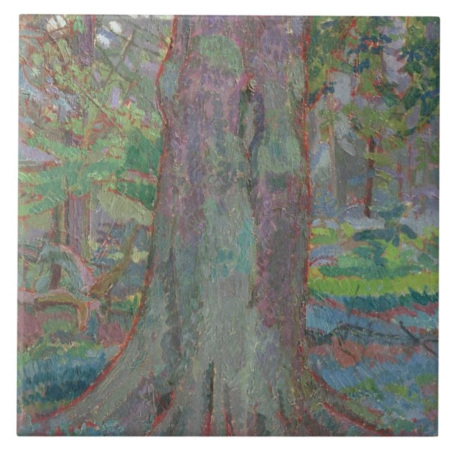 Tree Trunk, 1916 (oil on canvas) Tile (Front)
