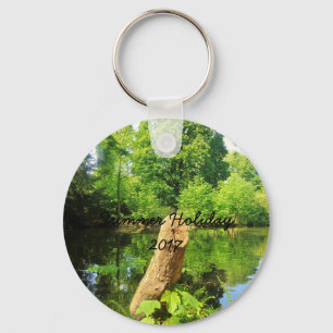 Tree Trunk Nature Photography Lake Park Key Ring