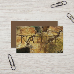 Tree Trunk Nature Photography Rustic Brown Wood Business Card