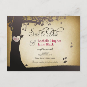 Tree Trunk Save the Date Announcement Postcard