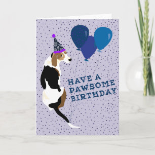 Tree Walker Coonhound Pawsome Birthday Card