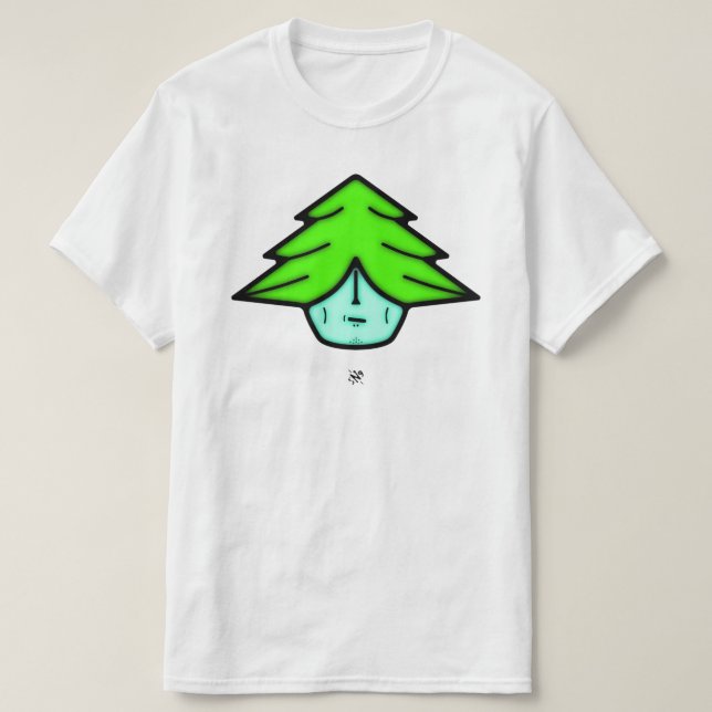 Tree Warrior Cartoon Nature Creature T-Shirt (Design Front)