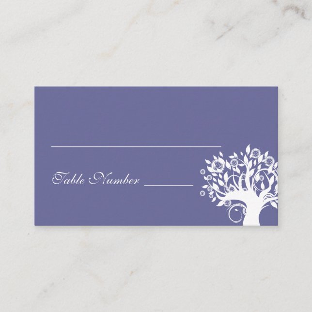 Tree Wedding Seating Card Purple 669 (Front)