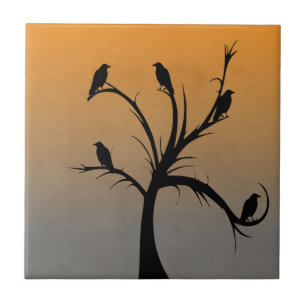 Tree with Crows Tile