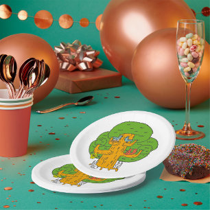 Tree with Forest Animals Cute Nature Paper Plate