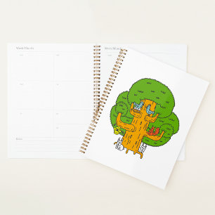 Tree with Forest Animals Cute Nature  Planner