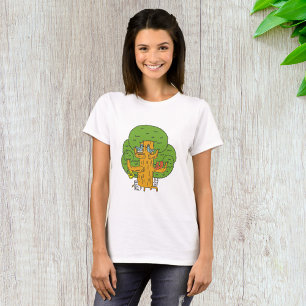 Tree with Forest Animals Cute Nature  T-Shirt