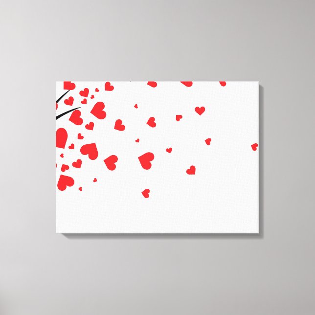 Tree With Heart Leaves Canvas Print (Front)