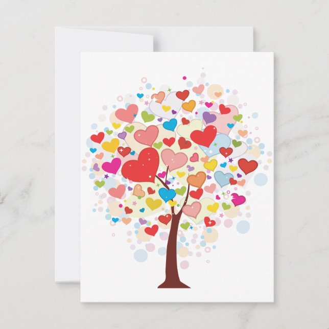 Tree With Heart Shaped Leaves Invitations (Front)