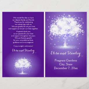 Tree with sparkling lights purple wedding program