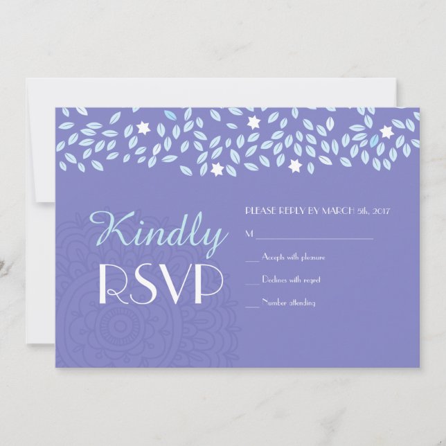 TREE WITH STARS Bat Mitzvah RSVP Reply Card (Front)