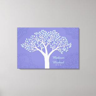 TREE WITH STARS Jewish Wedding Sign-In Board Canvas Print