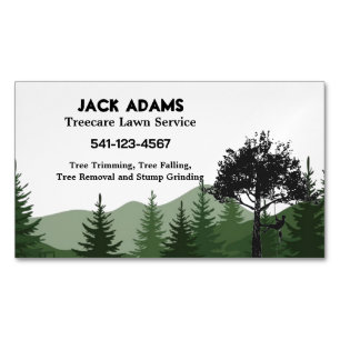 Treecare Lawn Service Business Card Magnet 