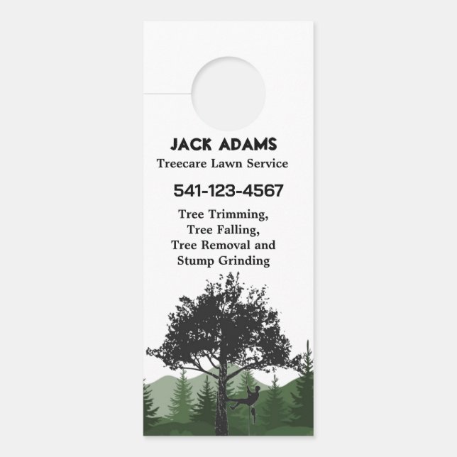 Treecare Lawn Service Door Hanger (Front)