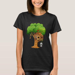 Treehouse Cute Panda for Boys and Girls T-Shirt