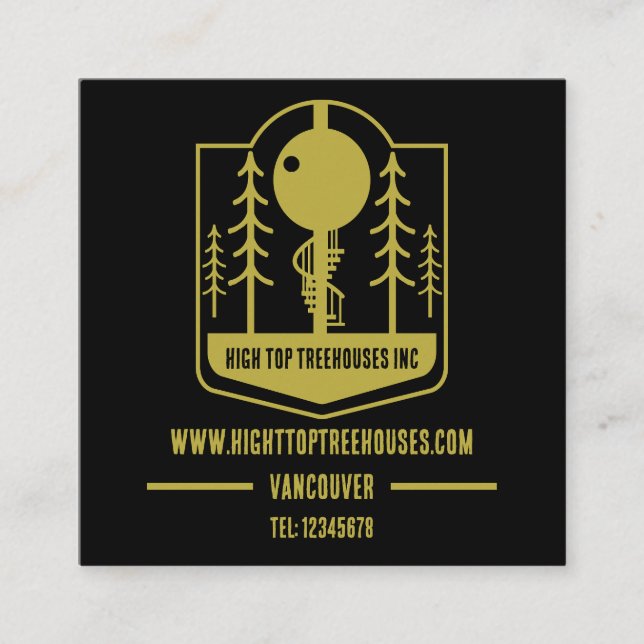 Treehouse Master Builder Square Business Card (Front)