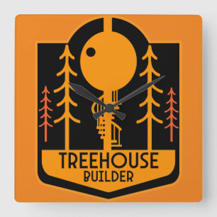Treehouse Master Builder Square Wall Clock