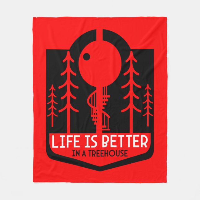 Treehouse Playhouse Back To School Fleece Blanket (Front)