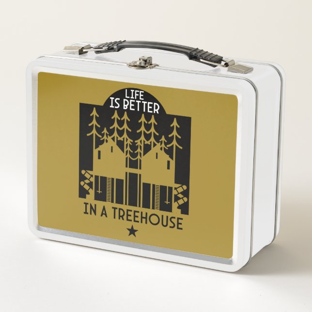 Treehouse Playhouse Back To School Metal Lunch Box (Front)