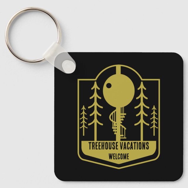 Treehouse Vacation Holidays Key Ring (Front)