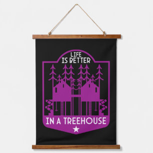 Treehouses Hanging Tapestry