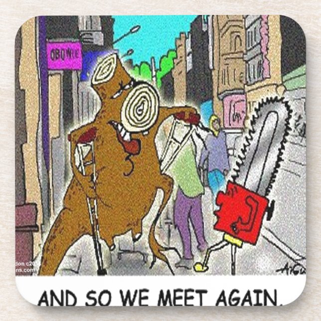 Treehugger Rick London Cartoon Funny Gifts Coaster (Front)
