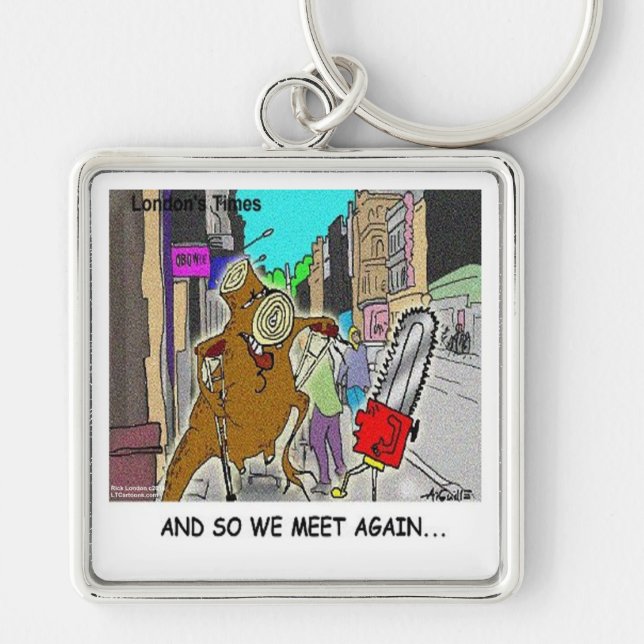 Treehugger Rick London Cartoon Funny Gifts Key Ring (Front)