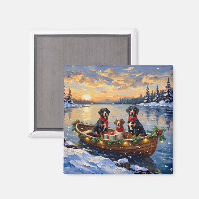 Treeing Walker Coonhound Christmas Boat Holiday Magnet (Front/Back)