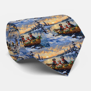 Treeing Walker Coonhound Christmas Boat Holiday Tie