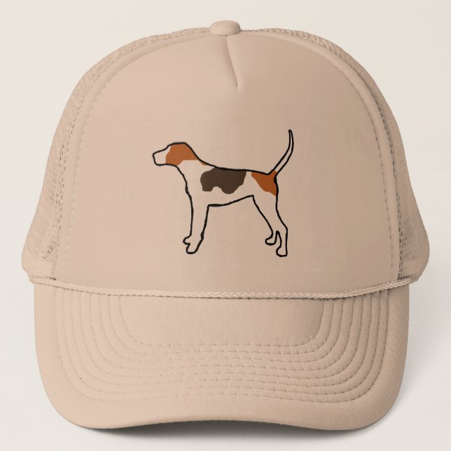 treeing walker coonhound colour silhouette trucker hat (Front)