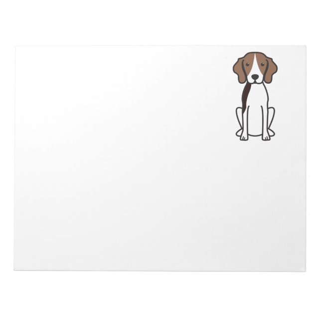 Treeing Walker Coonhound Dog Cartoon Notepad (Front)
